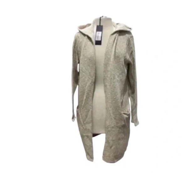 Jenni Kayne Cotton Linen Hooded Sweater Coat Size M NWT - Picture 3 of 6